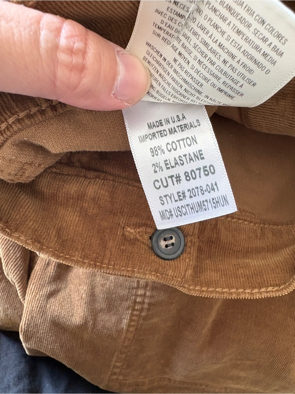 $268 NWOT Citizens Of Humanity “Marcelle” Cargo Pants in Brown Corduroy Sz 27 - Picture 11 of 13